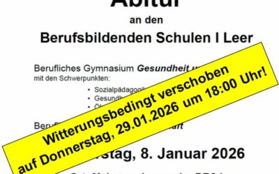 !!! Witterungsbedingte Verschiebung !!!